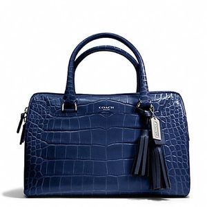 Coach Embossed Croc Haley Satchel